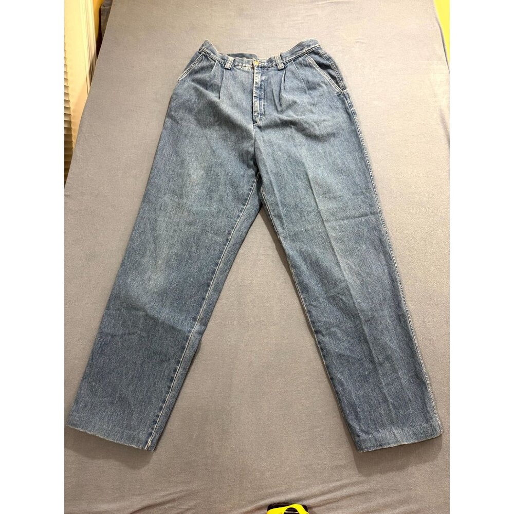 Vintage Eddie Bauer Womens Mom Jeans High Waisted Tapered Leg Denim Blue Size 14
